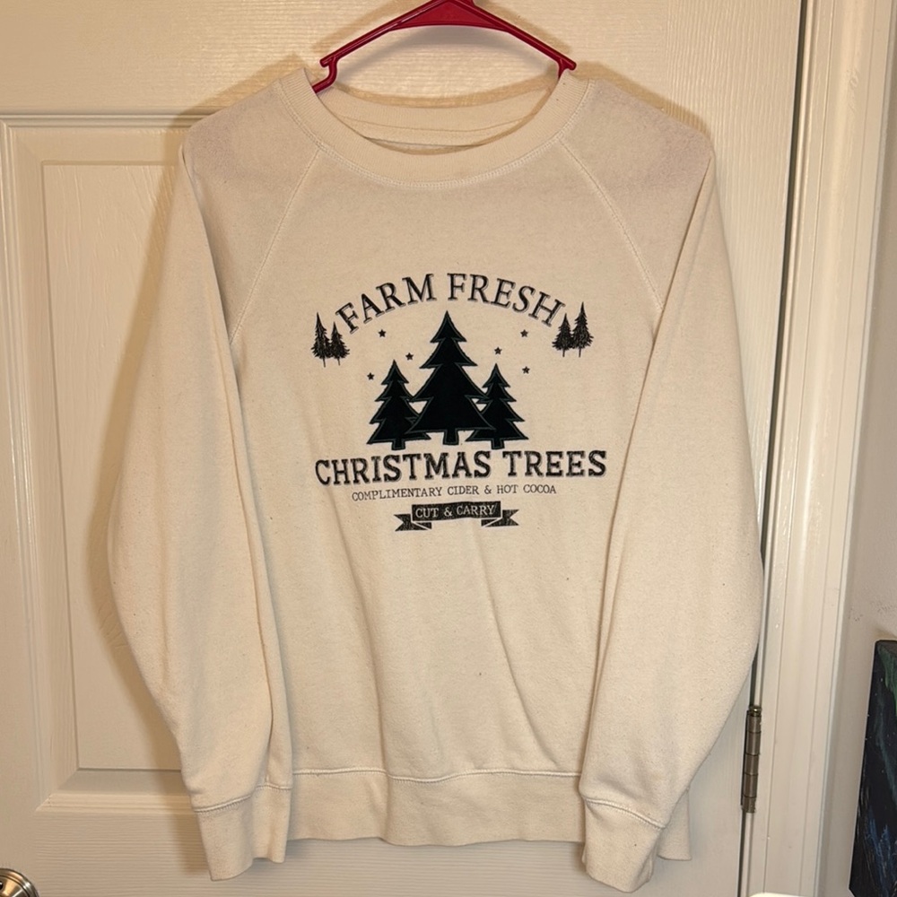 Cream Christmas Tree Sweater
